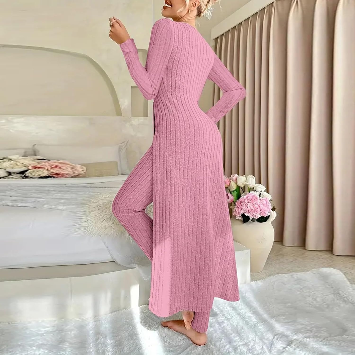 Women Thermal Underwear Set plus size Slim Fit Long Johns Base Layer Fall Winter Warm Pajamas Top and Bottom Suit