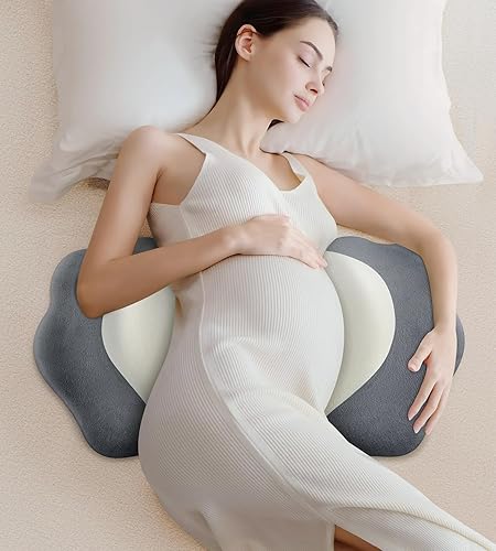 Almohadas de embarazo para dormir, almohada de maternidad de espuma viscoelástica para la espalda del vientre, almohada de cuña de viaje ajustable