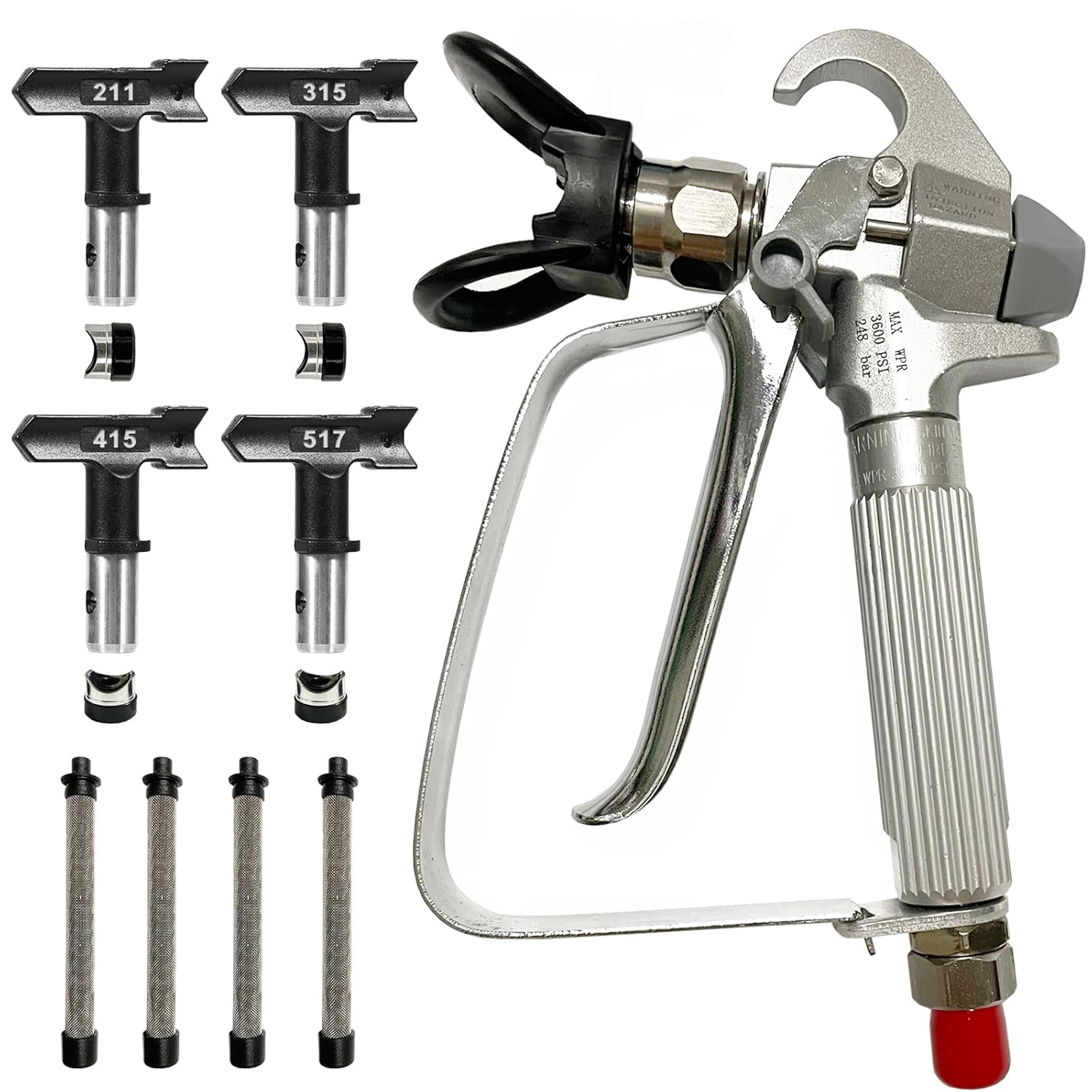 Melgweldr Airless Paint Sprayer Gun High Pressure 3600 PSI with 4Pcs