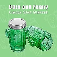Vista 4 de Juego de 6 vasos de chupito Mason de 3 onzas, vasos de chupito de cactus, lindos vasos de chupito, chupitos de tequila