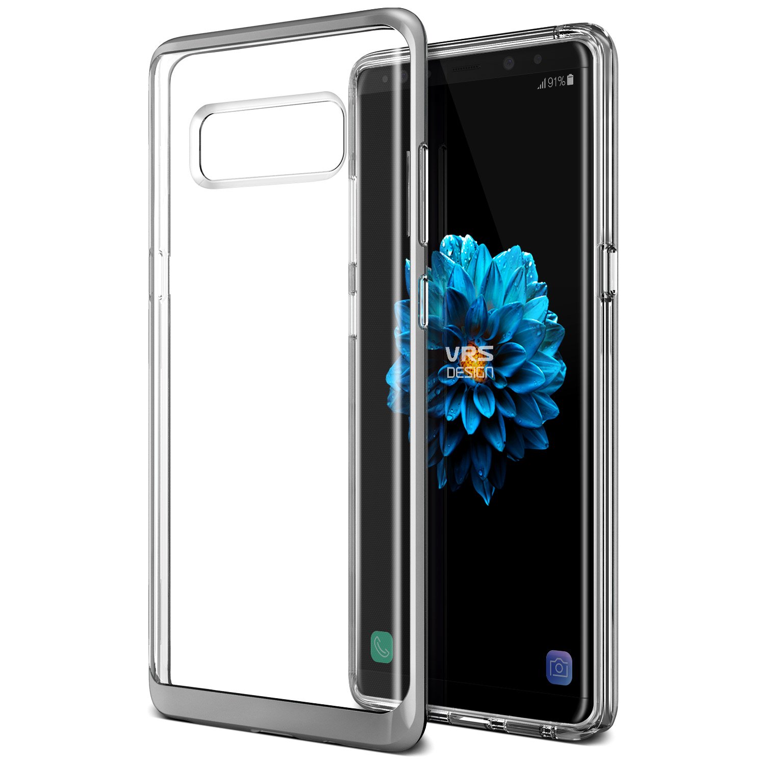 VRS Design Crystal Bumper designed for Samsung Galaxy Note 8 cover/case - Light Silver