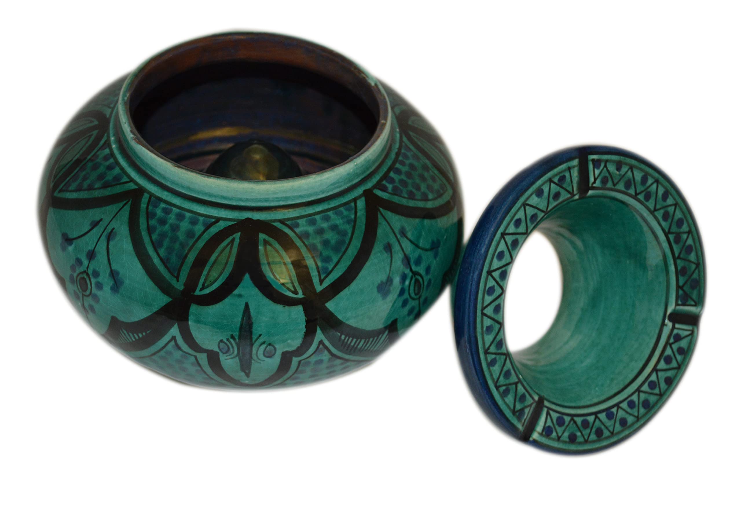 Moroccan Handmade Ceramic Ashtrays Smokeless Cigar Exquisite design with Vivid Colors X-large