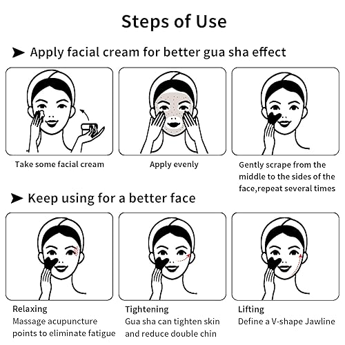 Miniatura 4 de Gua Sha - Herramientas faciales de obsidiana, herramienta de guasha para cara y ojos, piedra Gua Sha para reducir la hinchazón y esculpir la línea