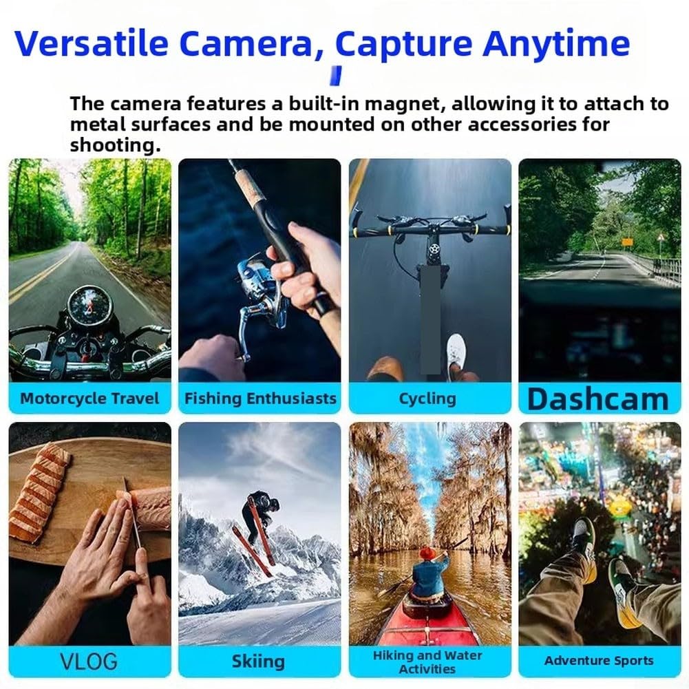 Action camera 1080P con funzione di visione notturna e obiettivo grandangolare da 120 gradi per salti sulla scogliera e attività ad alta quota (nero)