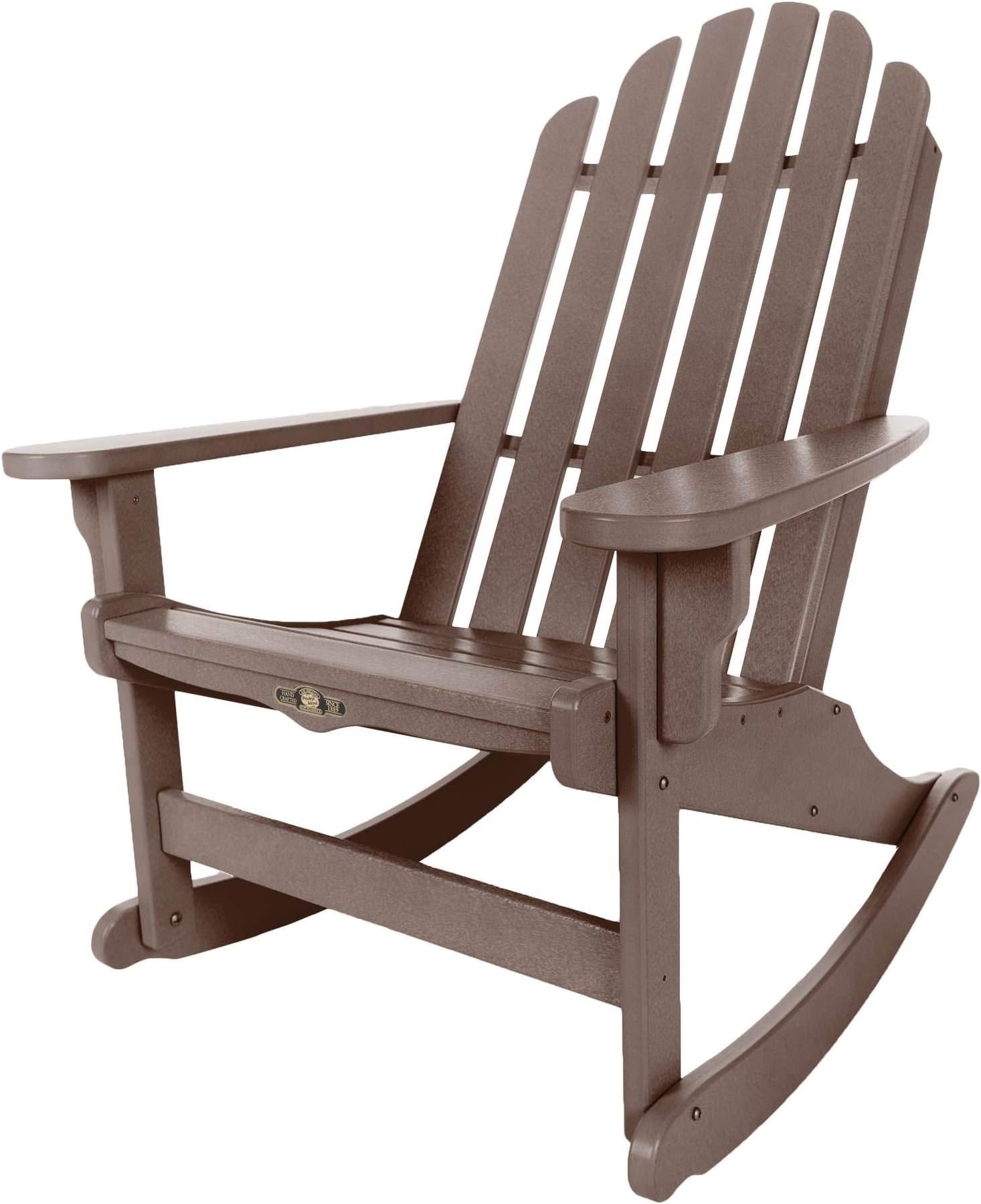 Original Pawleys Island Chocolate Durawood Essentials Adirondack Rocking Chair, Eco-Friendly Durawood, Stainless Steel Hardware, Fit N Finish Design, Handcrafted in The Carolinas
