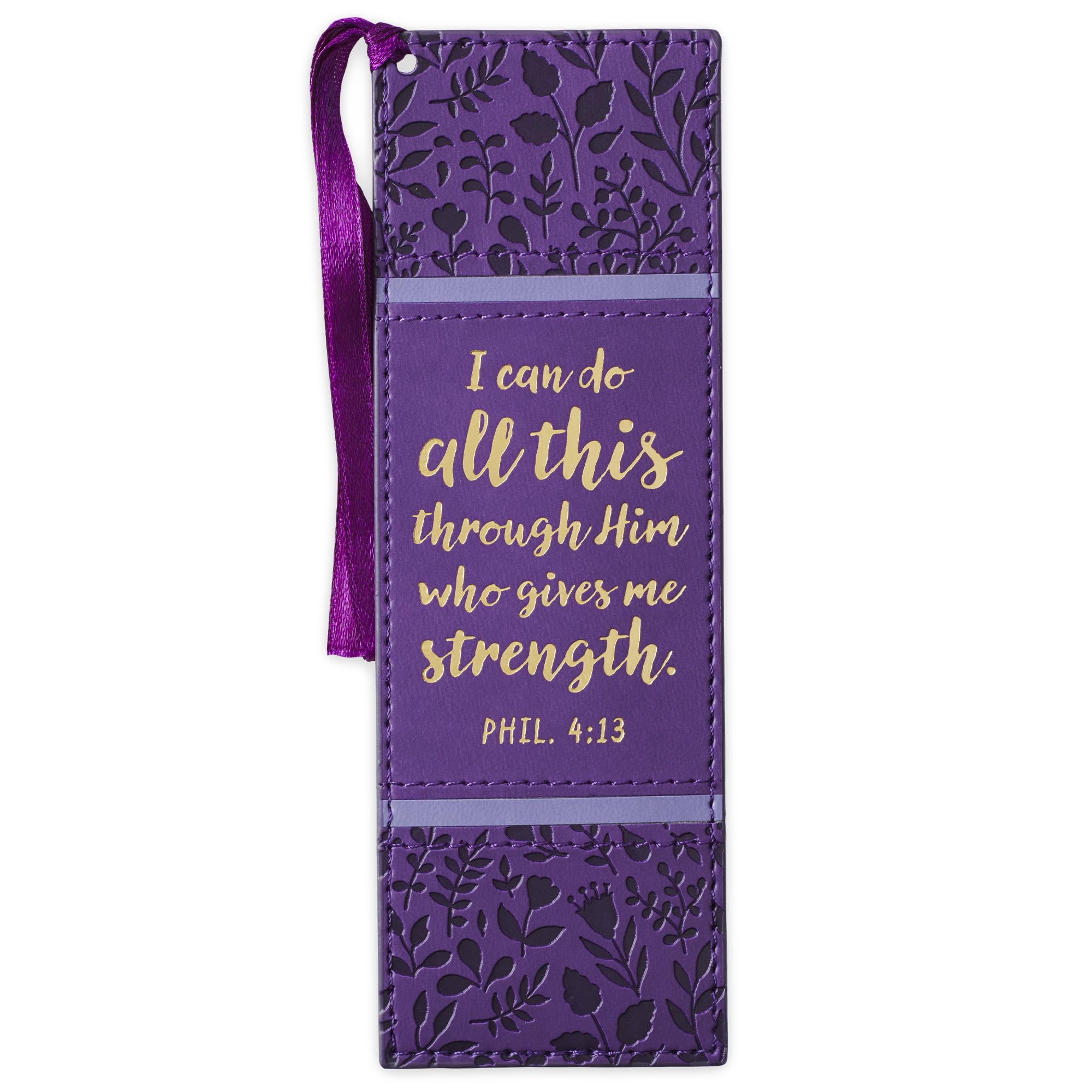 Christian Art Gifts Premium Faux Leather Bookmark: I Can Do All This