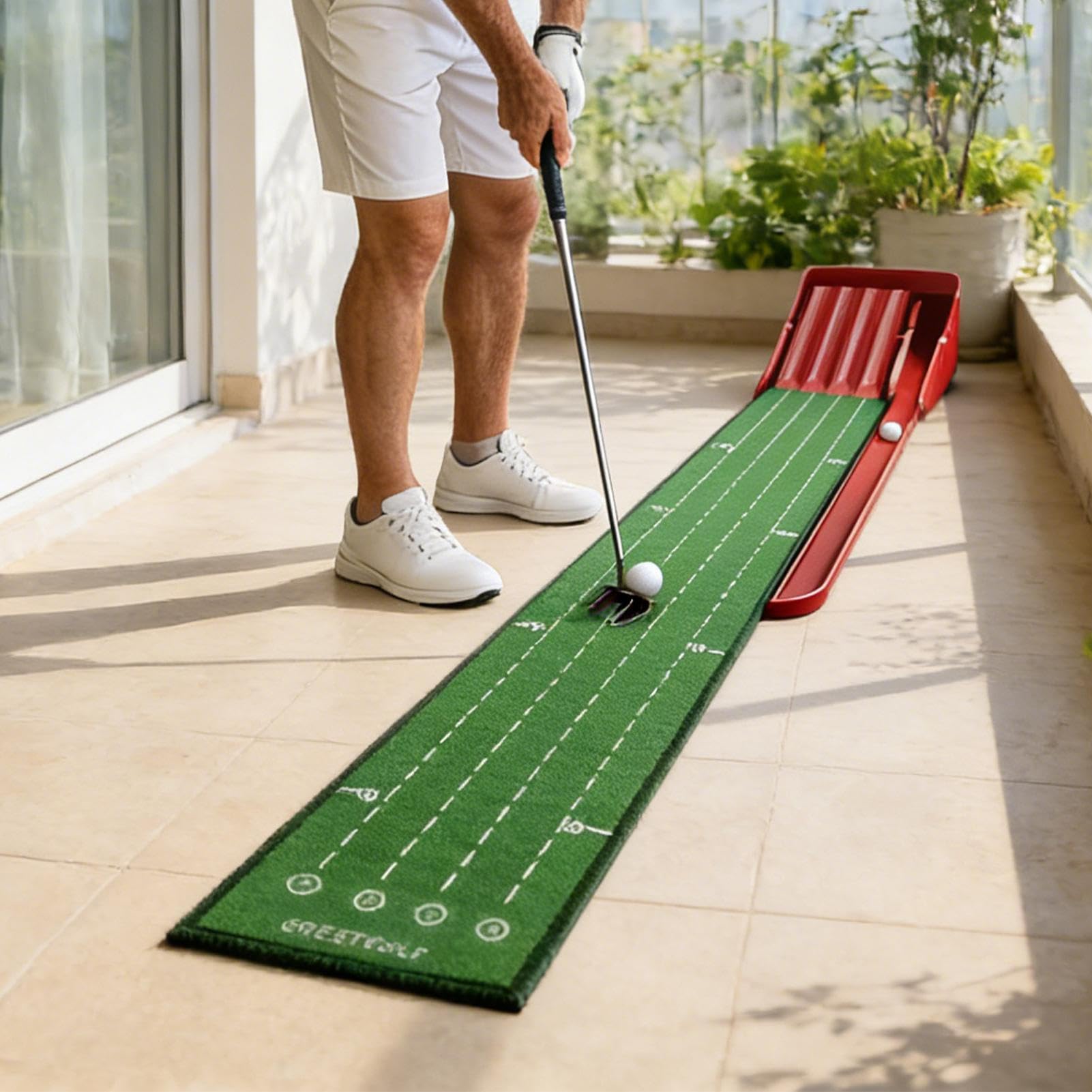 Alfombras de Putting Golf Indoor Entrenador de Alineacion con Retorno de