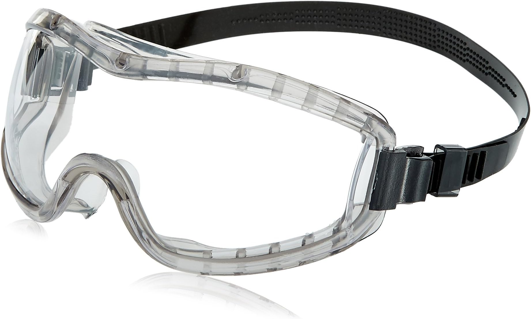 MCR Safety2310AF Stryker Adjustable Polyvinyl Chloride Strap Stylish Goggle with Smoke Frame and Clear Anti-Fog Lens, 1 Pair