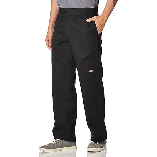 Dickies Men's Loose Fit Double Knee Twill Work Pant, Black, 30W x 32L