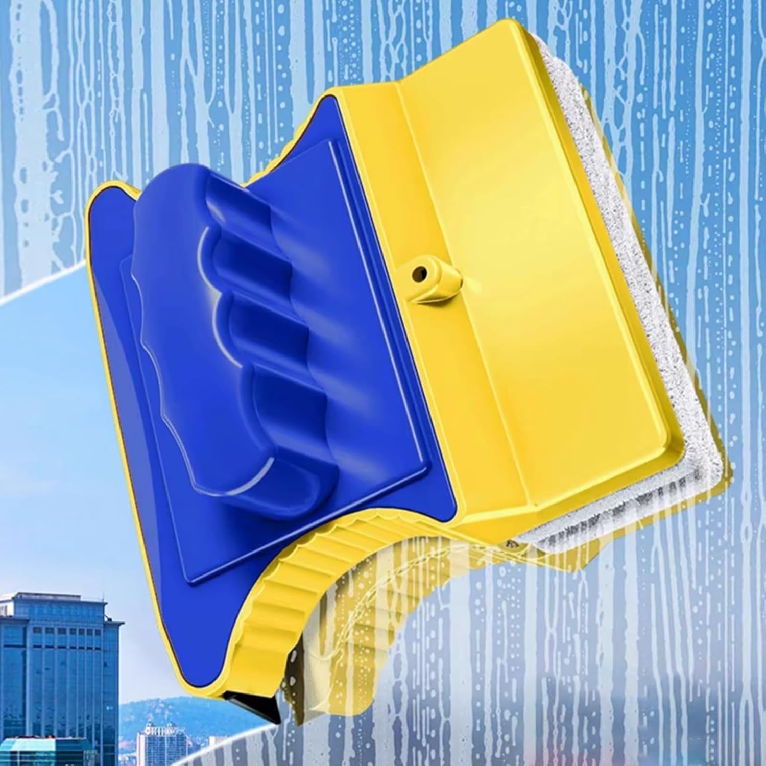 FLOITTUY Magnetic Window Glass Cleaner Double-Sided Window Cleaning Brush Glass Wiper Squeegee Washing Equipment Household Double-Side Glazed Two Sided Wiper with 2 Extra Cleaning Cotton and Rope