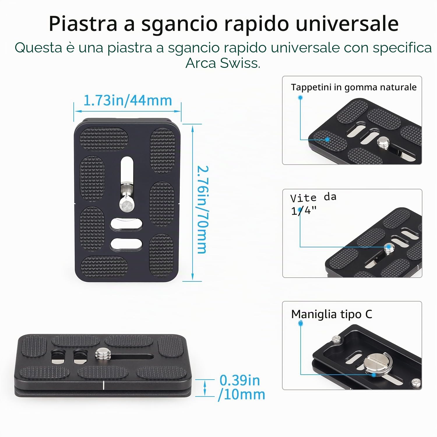 INNOREL N52 Treppiede a sfera a basso profilo con testa a sfera panoramica CNC in metallo con due piastre a sgancio rapido Arca Swiss per treppiede, monopiede DSLR videocamera carico massimo 30kg