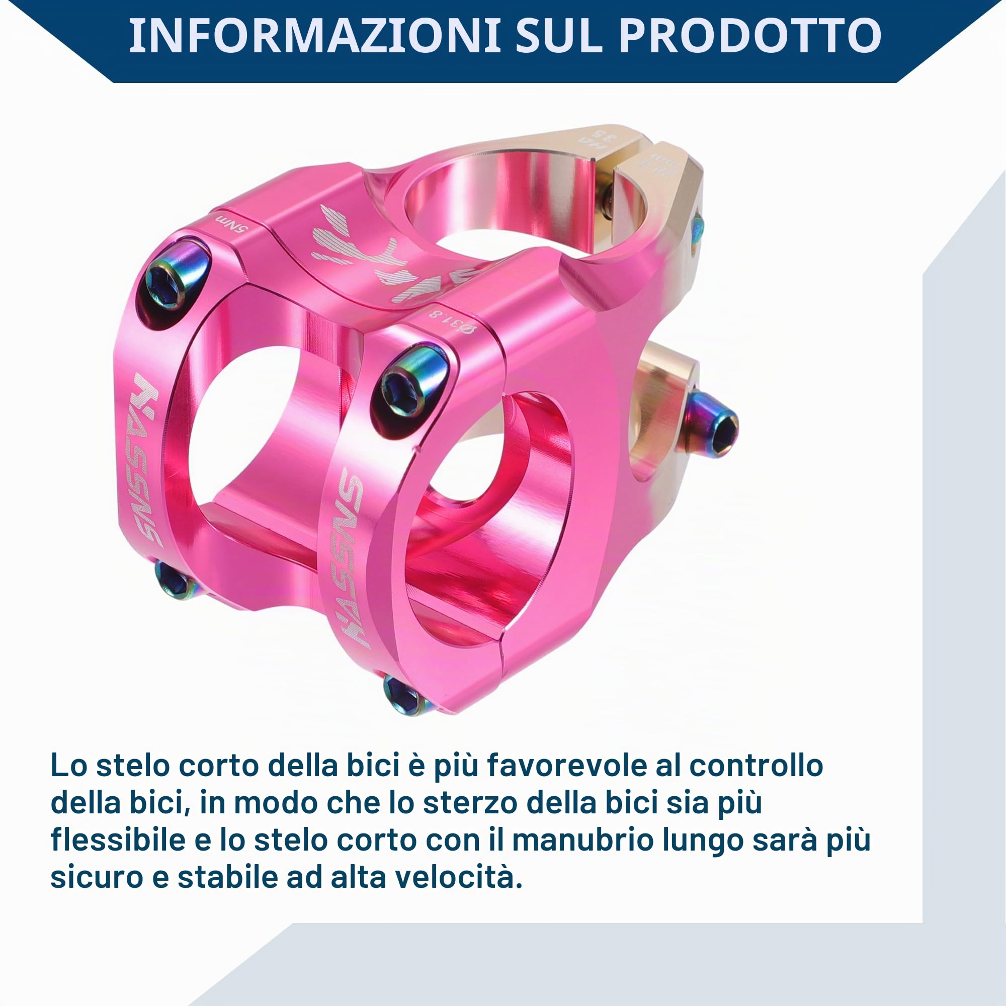 Attacco Manubrio Corto Regolabile Per Bici 1 Pezzo Rosa Oro