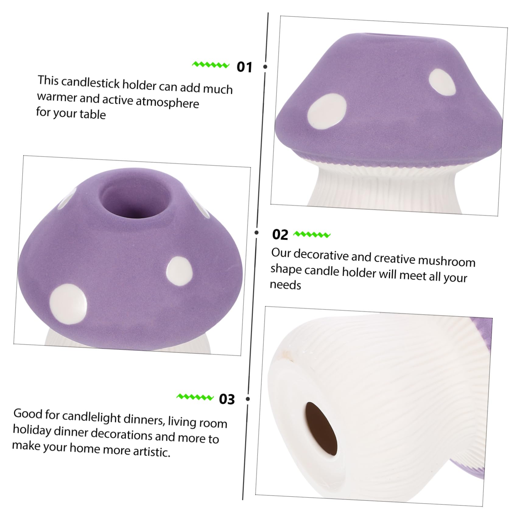 DECHOUS Mushroom Ornament Candle Holder Decor Wedding Candle Holder Candle Holder for Decoration Practical Candlestick Mushroom Tealight Holder Candle Base Hydroponics Light Stand Ceramics