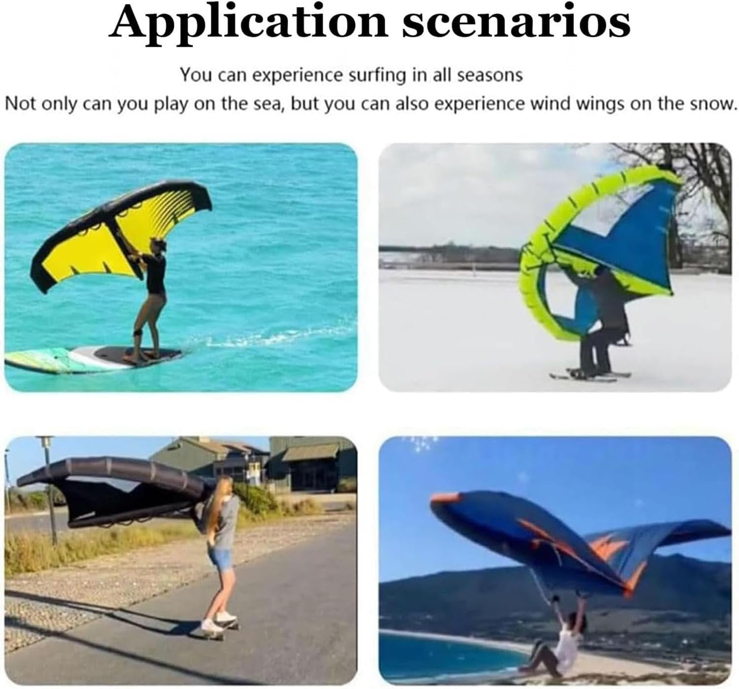 Windsurfing Inflatable Wing,Wind Wingfoil and Hydrofoil Board, Handheld Surf Sail, with Window, for Water Sports, Kiteboarding, Surfing