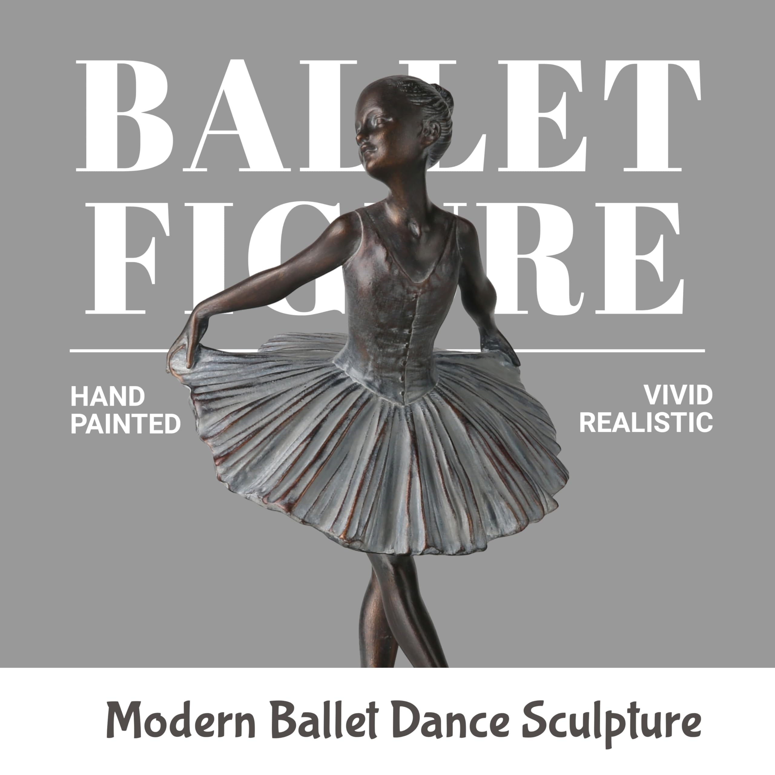 Grace4Joy Vineyard Carvings Ballerina Dancing Girl Figurine (Bronze-Dancing), 8 Inch High - Image 3