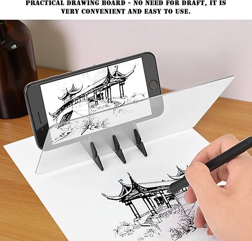 Miniatura 9 de Proyector de boceto inteligente, luz de tablero de plantilla, dibujo de boceto, espejo, teclado, caja, rastreo, reflejo, teléfono, atenuación