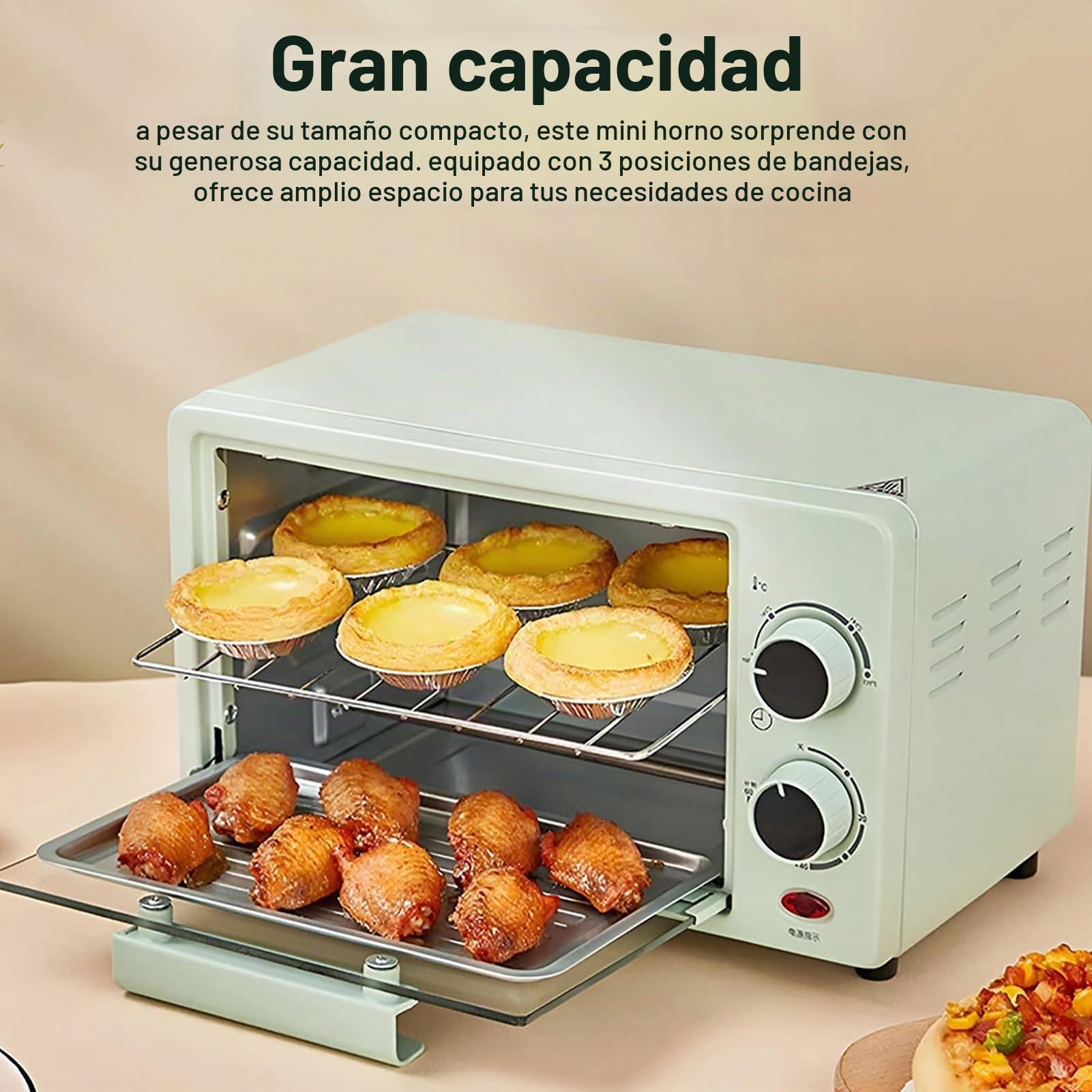 Horno Eléctrico Inteligente De 600 W, Parrilla Eléctrica De Sobremesa De 12 L Con Bandeja Para Hornear Y Rejilla, Temperatura Ajustable De 0 A 230 ℃ Y Temporizador, Ideal Para Asar Y Hornear. pink