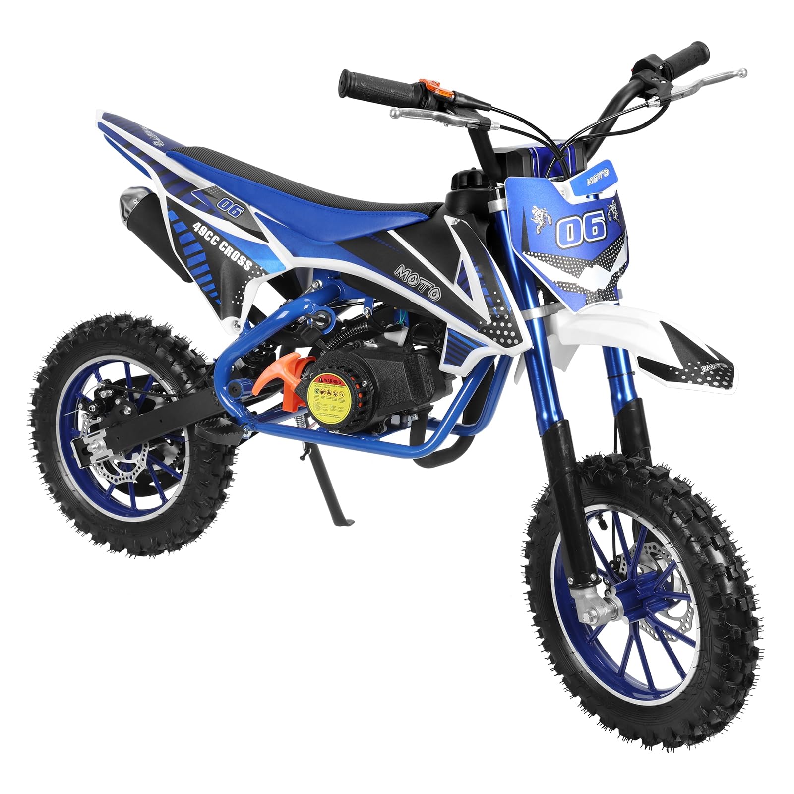 49cc Kids Dirt Bike, Mini Dirt Bike Gas Powered Off-Road Trail Bike, 2-Stroke Mini Motorcycle for Kids and Adults with Front and Rear Disc Brakes, Max Speed 40KM/H