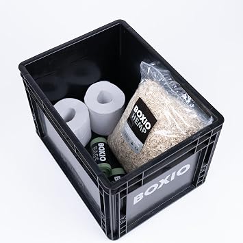 Eurobox 40 x 30 x 28 cm: BOXIO Solo 3 Plastic Lids Perfect Box for Camping, Boat, Cellar or Garden Stackable Boxes