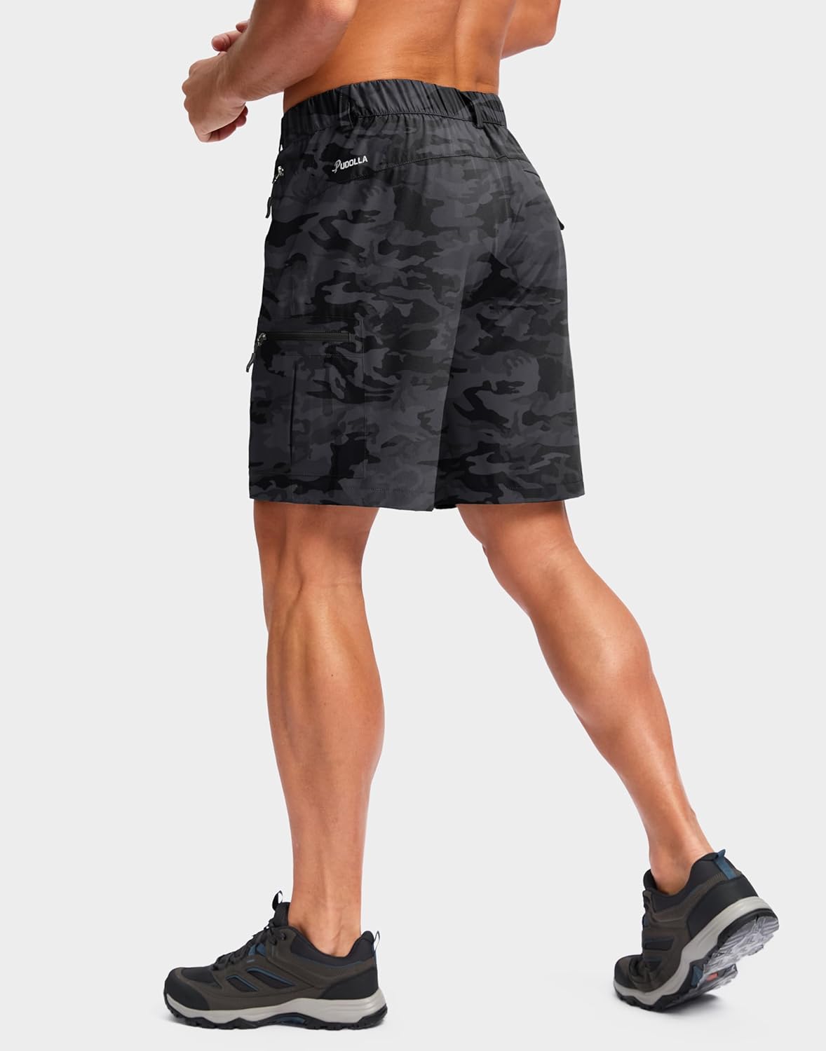 Pudolla Men's Hiking Cargo Shorts 9"/7" Lightweight Outdoor Shorts for Men Travel Golf Camping Casual with 5 Zipper Pockets - Image 2