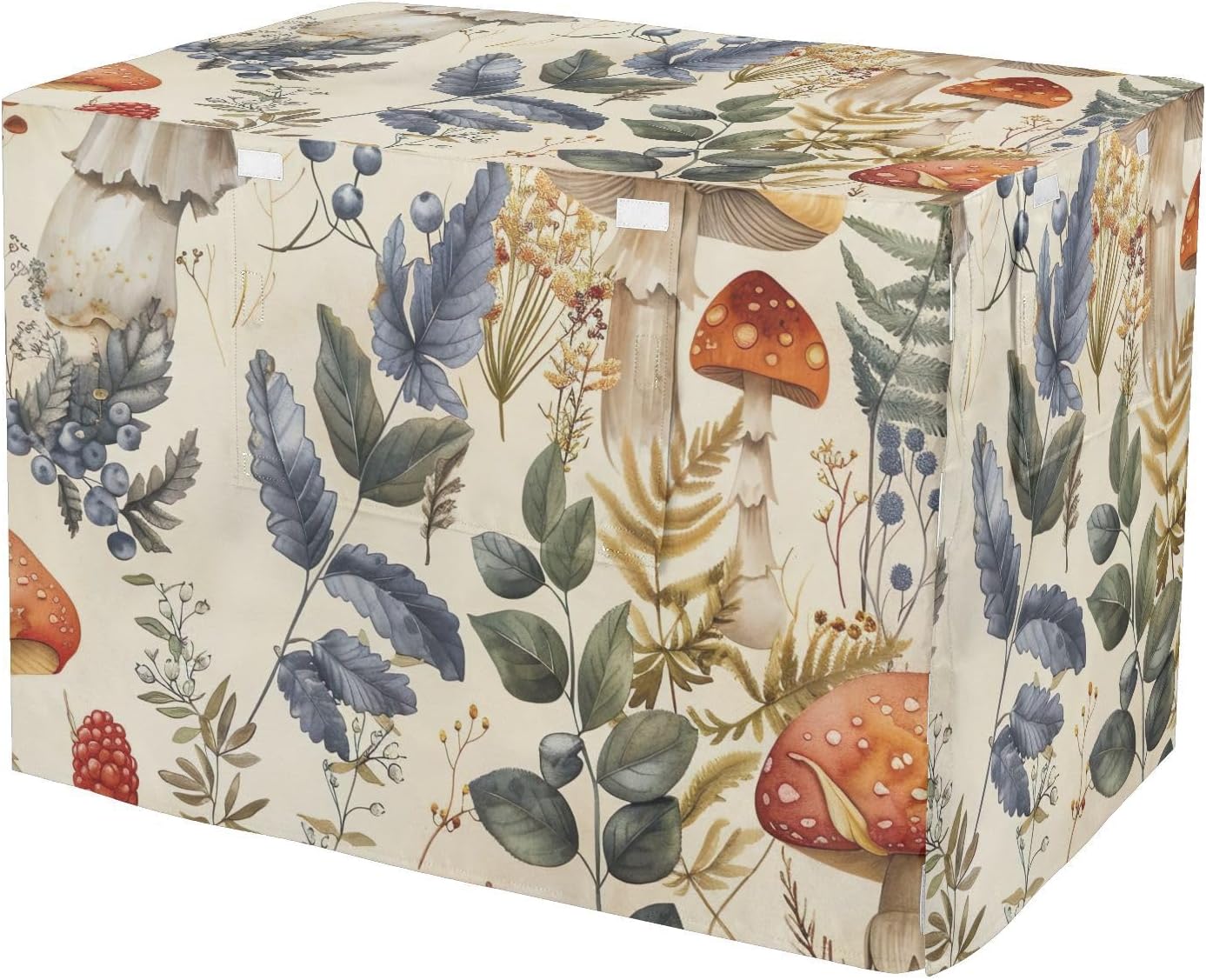 Vintage Mushrooms Dog Crate Covers Wind-Resistant, S-XL Washable Crate Cover for Dog, Large