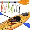 Paddle Leash Kayak Paddle Holder Tool Lanyard - 2 Pack Stretchable Paddle Strap with Carabiner Secure Leash Lanyard Rope for SUP Kayak Canoe Paddle Fishing Pole Rod ❑