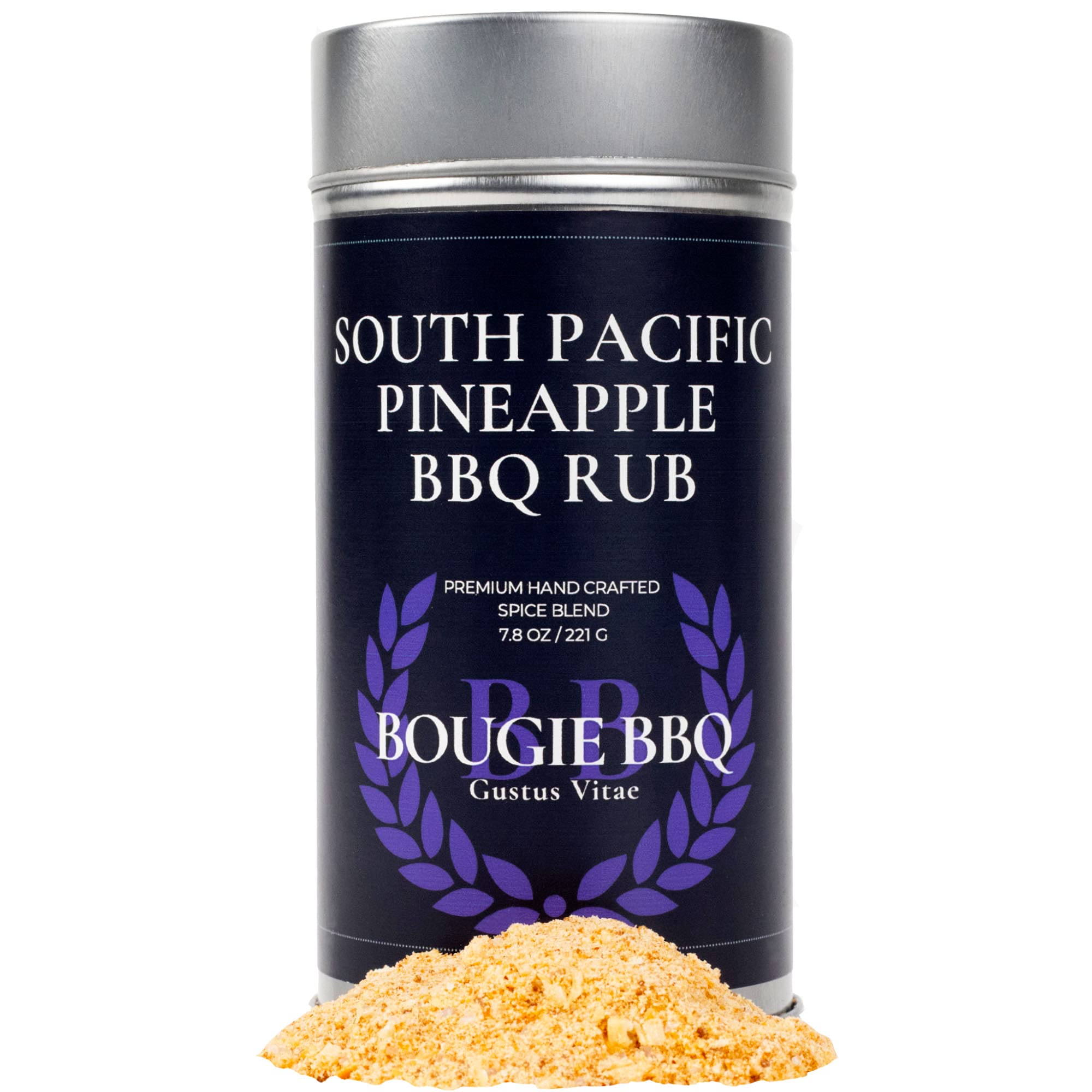 South Pacific Pineapple BBQ Rub & Seasoning | Gourmet Seasoning, Artisanal Spice Blend | All Natural, Non GMO | Hand Crafted in Small Batches in USA | No MSG or Artificial Ingredients | GLP-1 Friendly | Sustainably Sourced, Ultra Premium Seasoning | Bougie BBQ | Gustus Vitae | #874