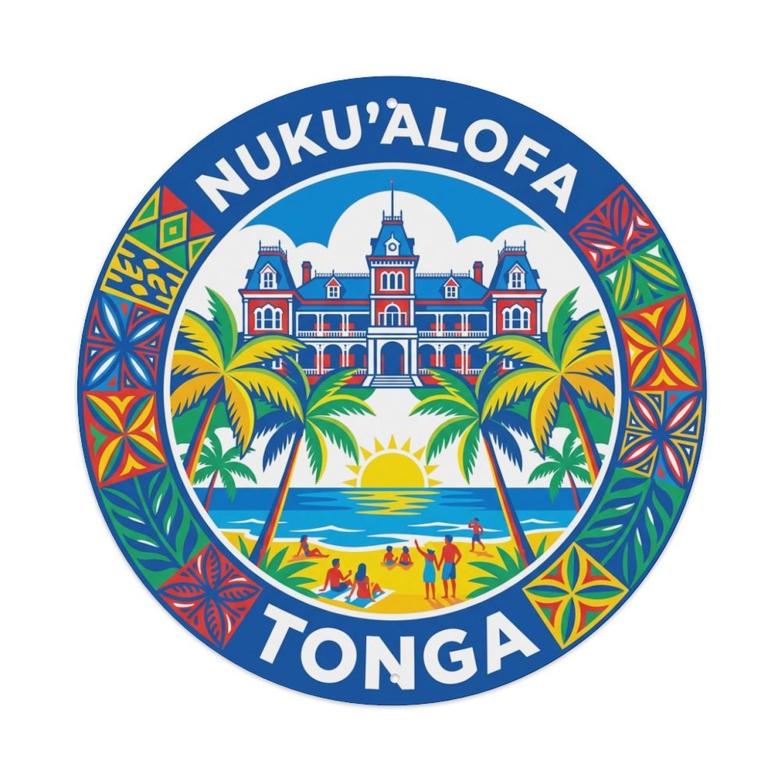 Retro Travel Tonga Nukualofa Metal Tin Sign