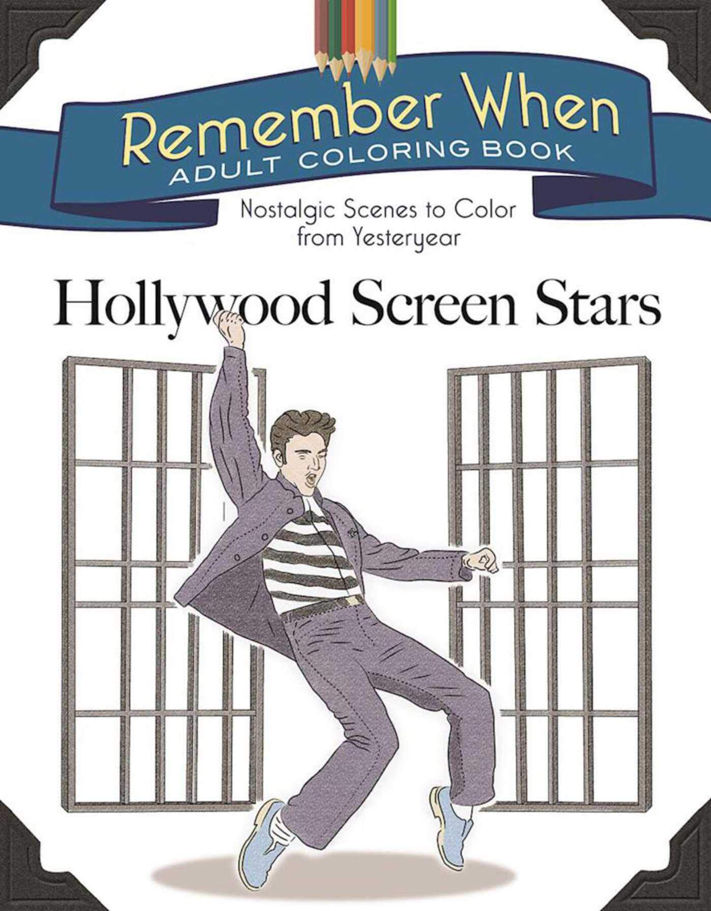 Livre de coloriage adulte Hollywood stars rétro antistress pour nostalgiques
