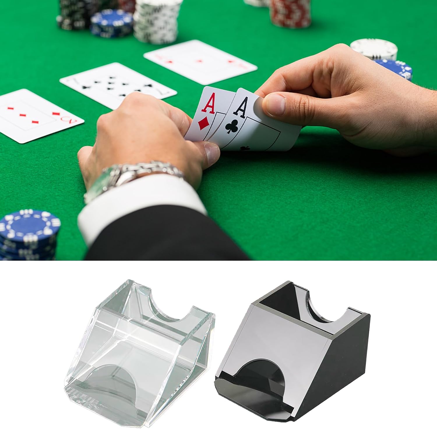 1 Deck Acrylic Playing Card Dealing Shoe Shuffler Table Gaming Pokers Dealer for Dealing Decks Enduring Pokers Acrylic Shuffler Game Tool