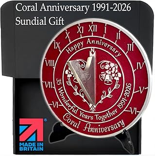Anniversary Sundial Gift for 35th Coral Wedding Anniversary in 2026