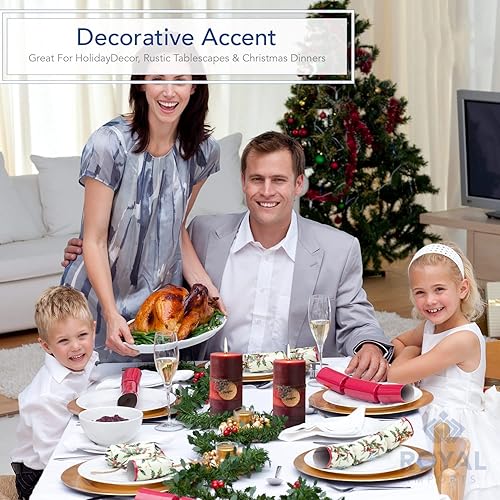 Miniatura 3 de Royal Imports Velas de pilar de 3 x 6 pulgadas para decoración de Navidad, decoración de bodas y del hogar, sin perfume, sin goteo y sin humo, juego