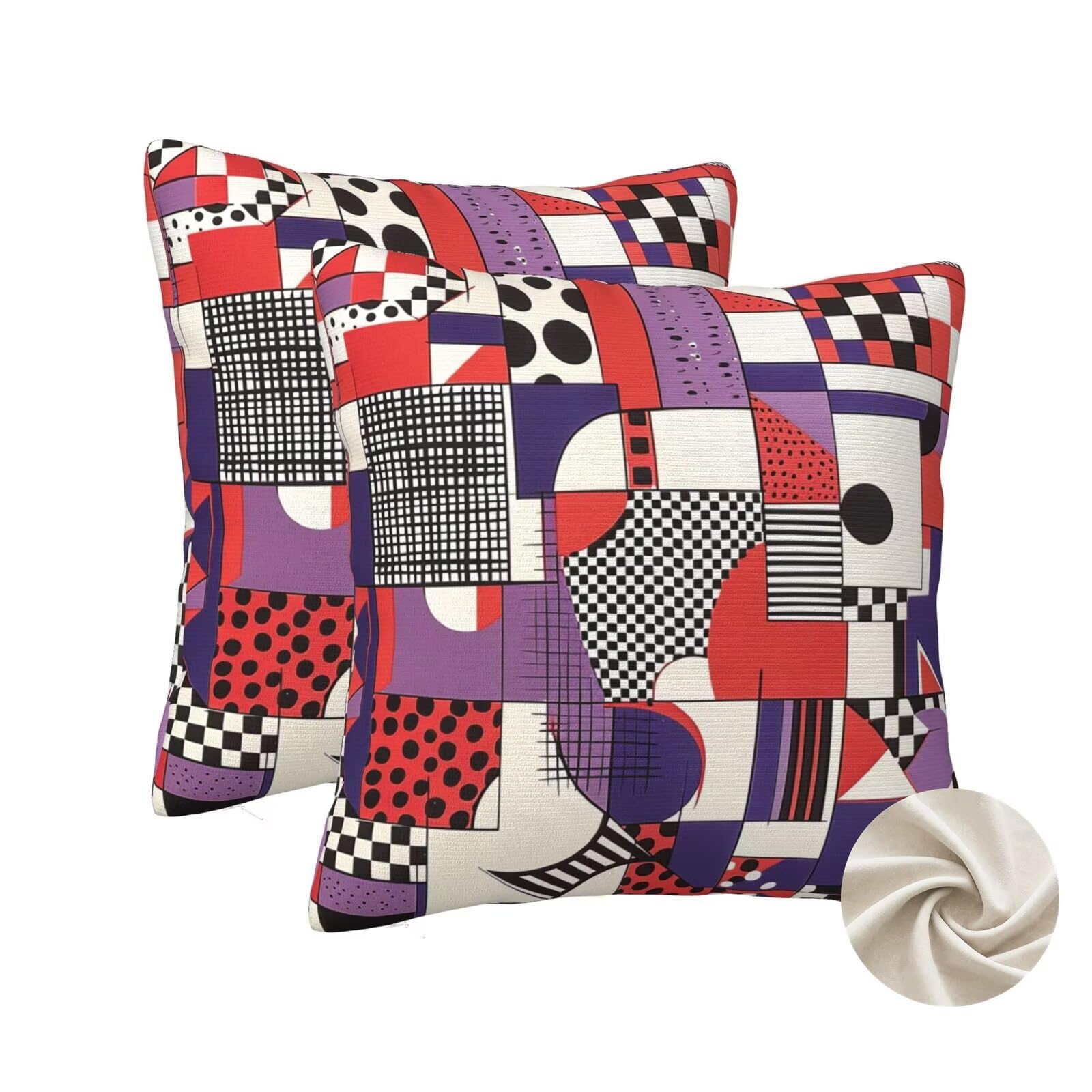 Housses de coussin 70x70 cm lot de 2 motif géométrique résumé pour déco canapé et lit