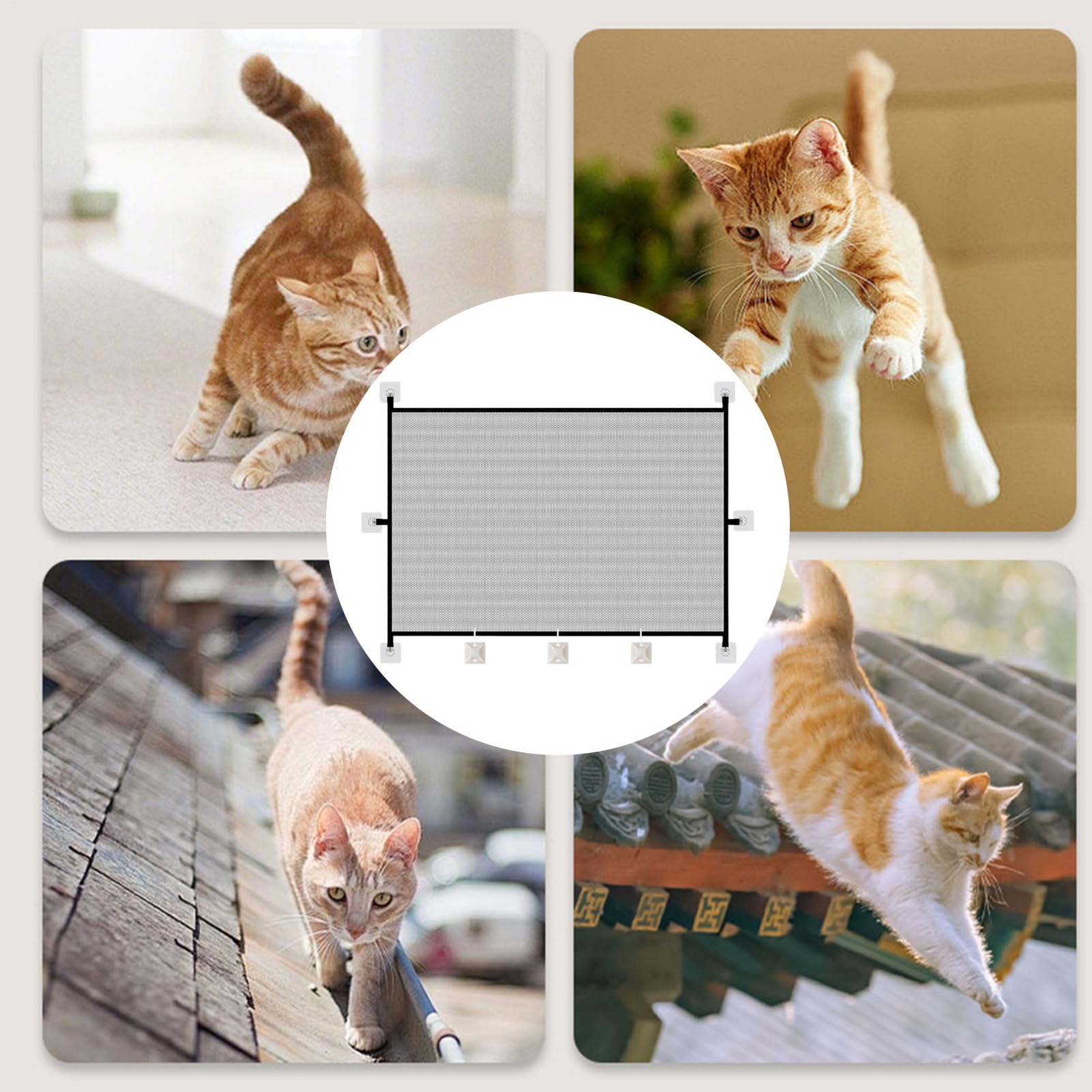 Cat Door, Pet Cat Gate Indoor, 43.31x28.35x0.79 Inches Lightweight Folding Barrier, Safety Fence for Kids Kitten Bunny Hallway Bedroom Porch Living Room Use, Gray