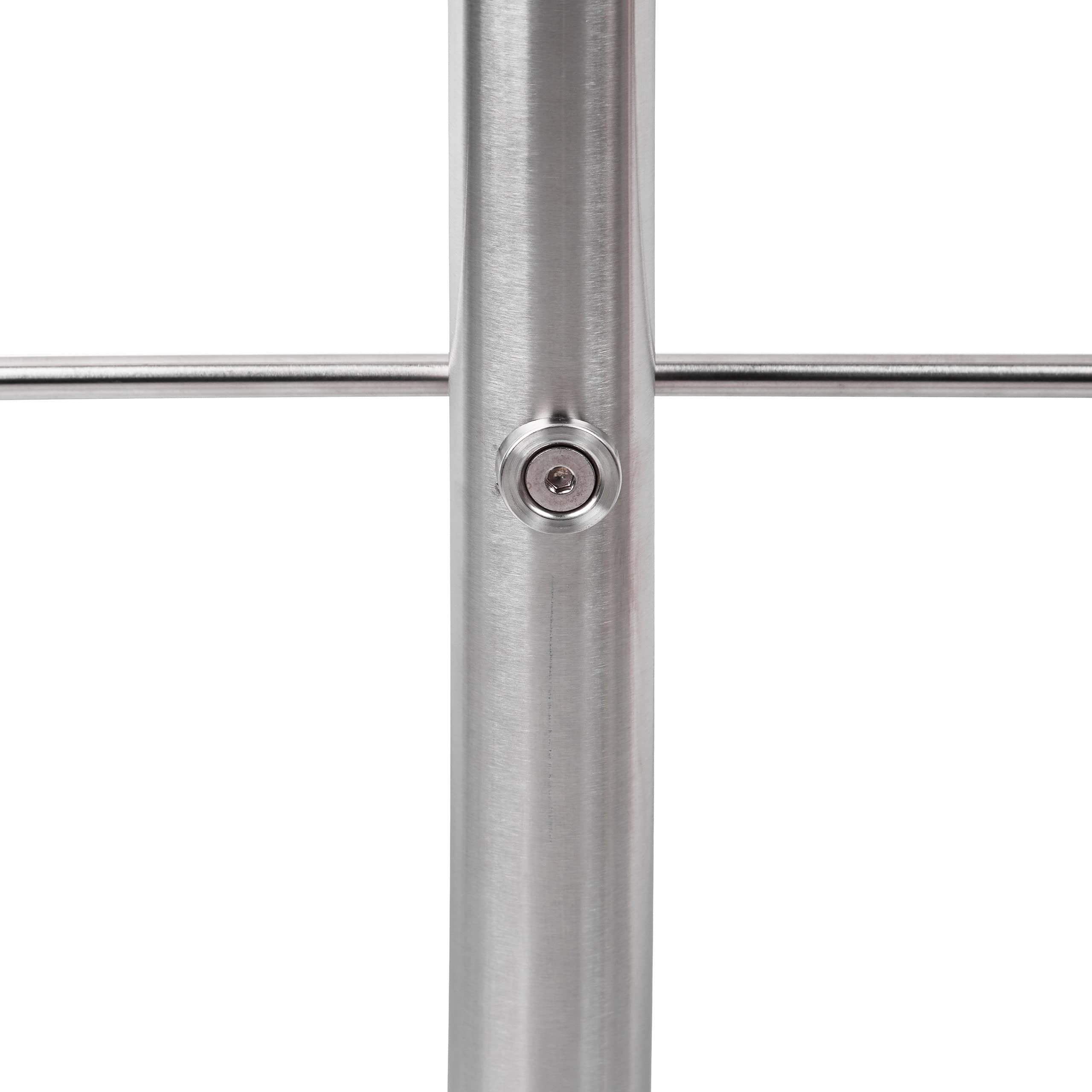 Relaxdays Treppengeländer Edelstahl Set, für Innen und Außen, Handlauf, 1,0 m lang, 2 Pfosten, ohne Querstreben, silber