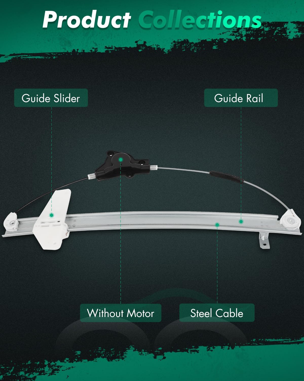 SCITOO Rear Left Power Window Regulator Without Motor Fit for 2004-2008 for Nissan Maxima,740-346