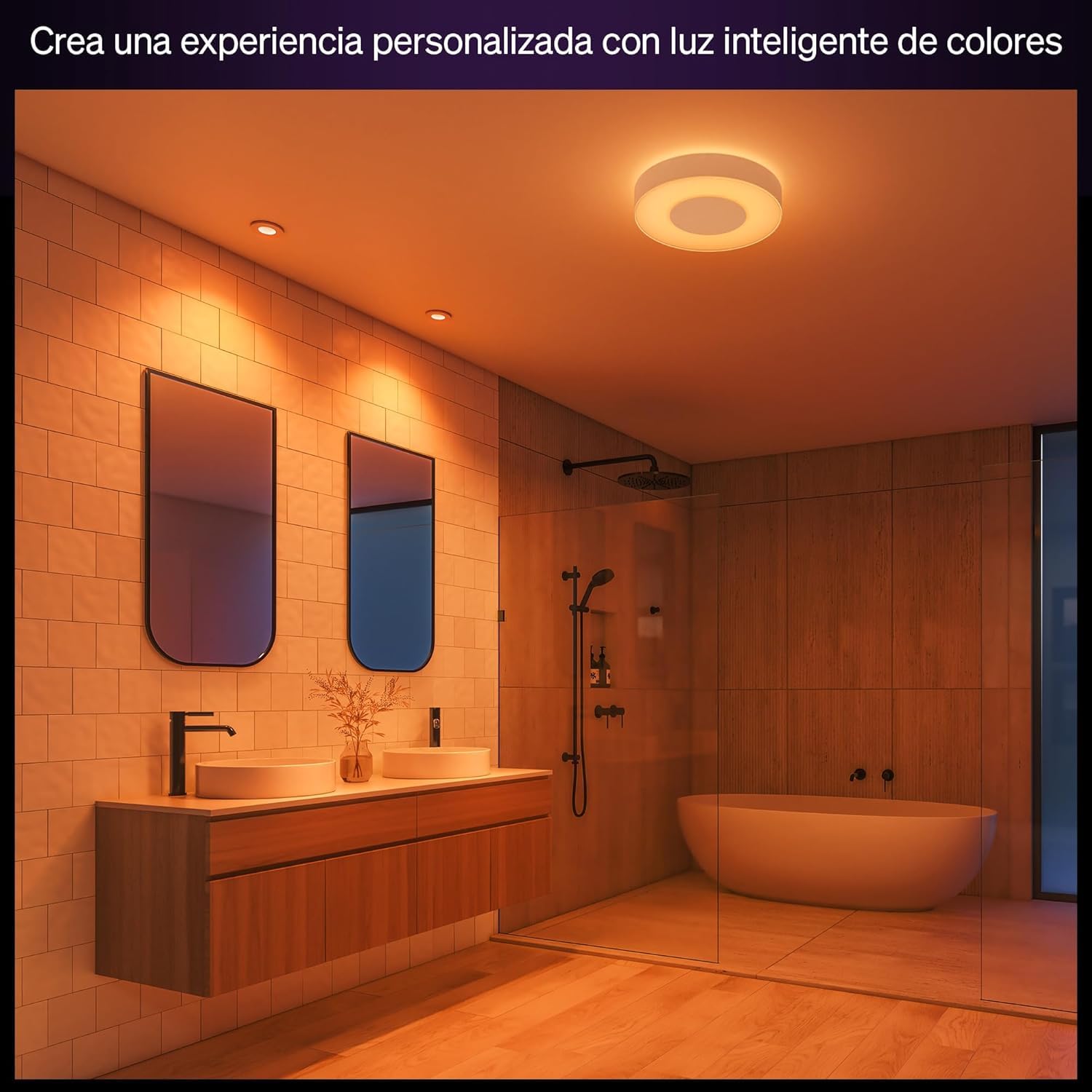 Philips Hue - Xamento, foco empotrable inteligente (1un), ideal para baño, luz blanca y colores, Bluetooth+Zigbee, Compatible con Alexa y Google Home, color blanco