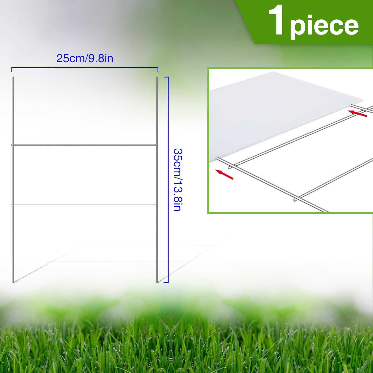 Jetec 24 Pcs Blank Yard Signs with H Stakes 12 x 8 Inches Corrugated Plastic Lawn DIY Double Sided Outdoor Signs for Garage Guidepost Rent Open House Birthday Party Decorations(White)