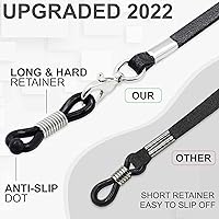 Vista 28 de Cordón de soporte de cuerda para gafas - Accesorio de soporte de correa para gafas de terileno Negro