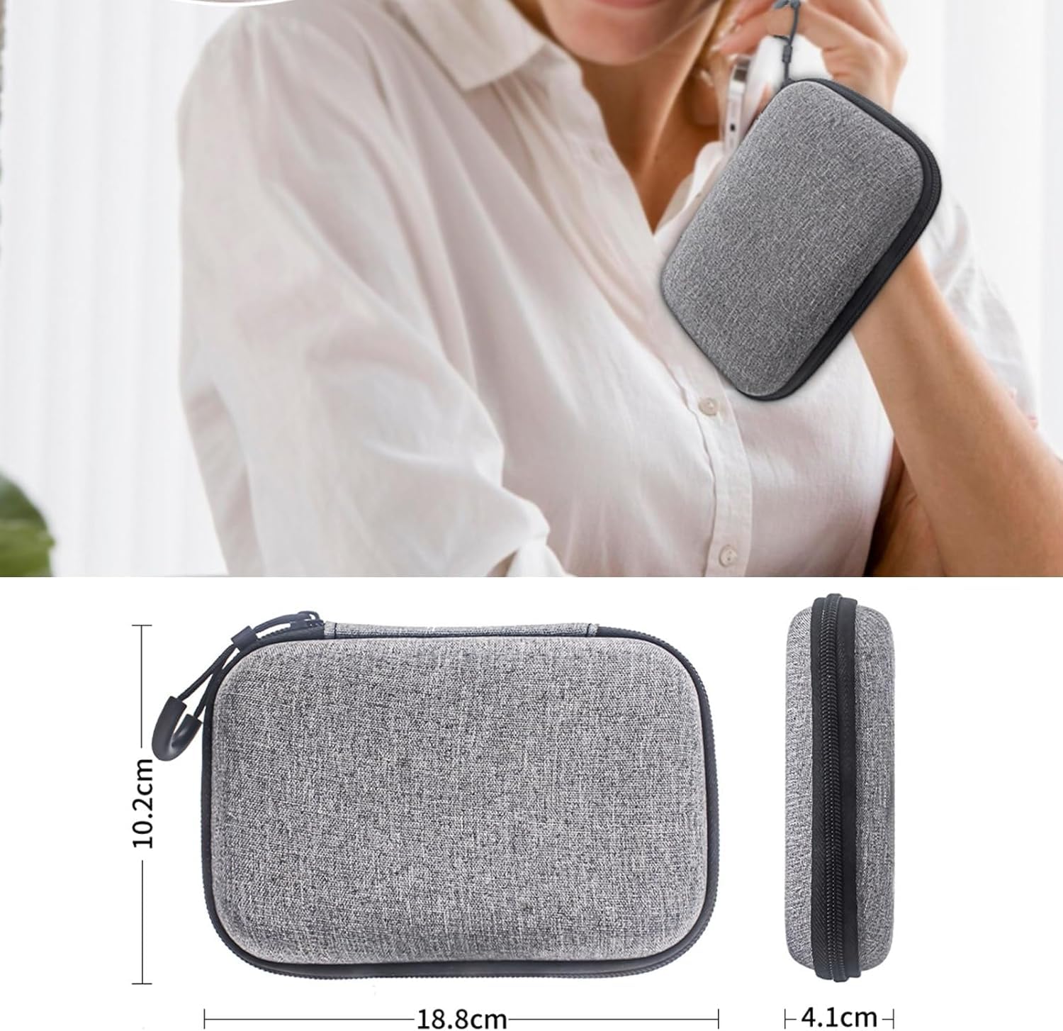 Funda Protectora PLAUD NotePin Voice Recorder Estuche Almacenamiento Cordón Lanyard Espuma Organizadora Gris