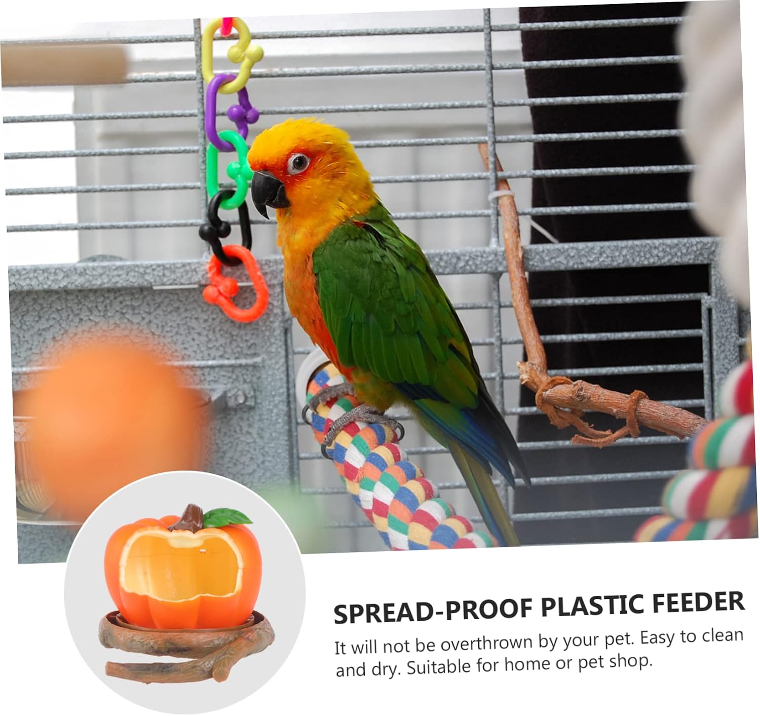 GALPADA 1pc Creative Plastic Parrot Feeder Food Container Unique Cartoon Design for Birds Feeding Basin for Home Use image 4