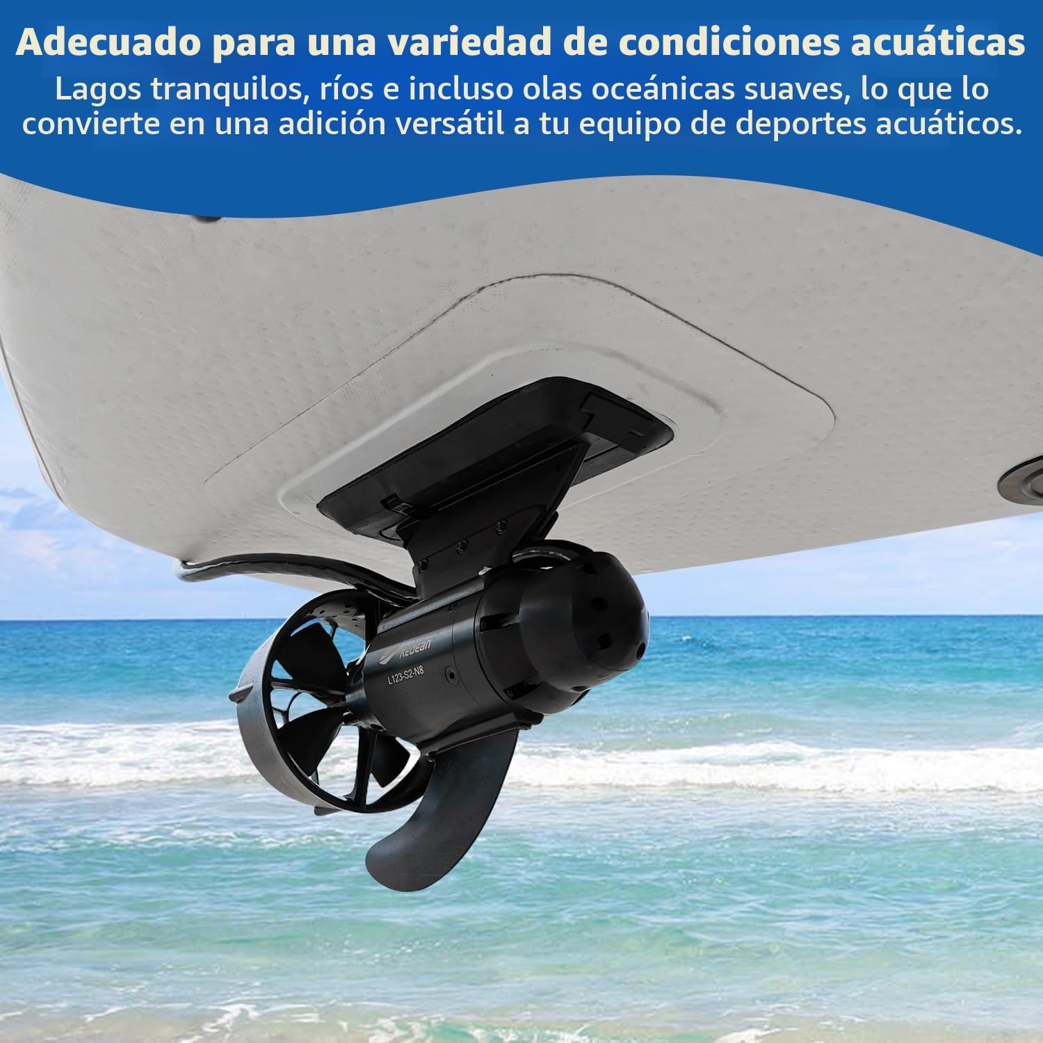 Motor de Pesca Subacuático para Bote Transat (Float Tube), Aleta Eléctrica para Kayak de Pesca y Tabla de Paddle Surf (SUP), 600W, 24V Empuje de 28 Libras (Sin batería)