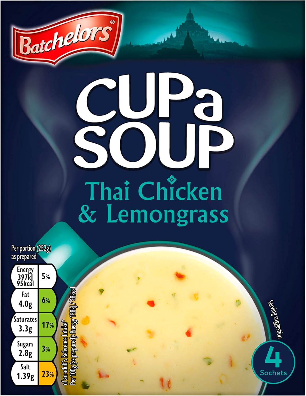 Batchelors, Cup A Soup, Thai Chicken & Lemongrass, 88g Box (Pack of 9