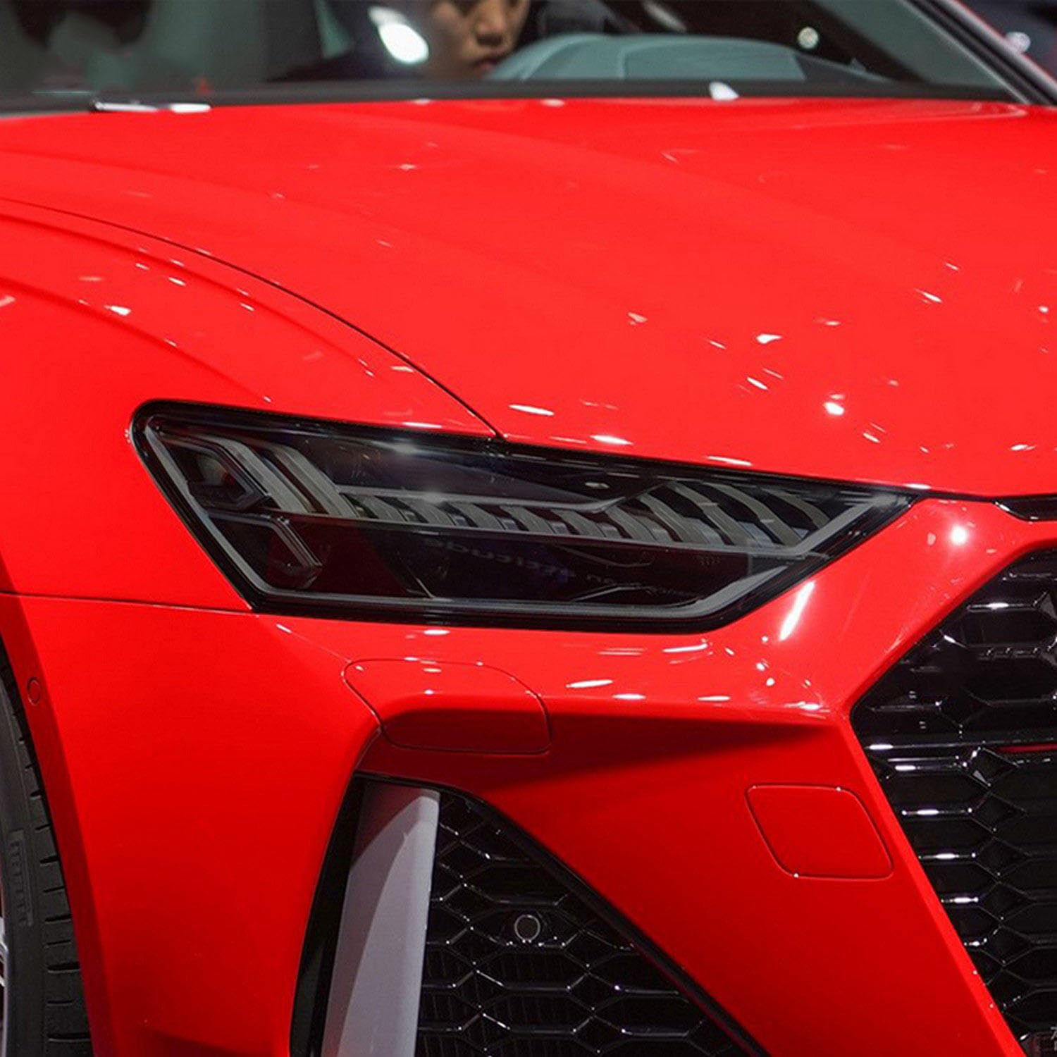 JCAKES Odcień reflektora samochodowego Przydymiona czarna folia ochronna Przednia naklejka TPU, do akcesoriów Audi RS5 RS6 RS7 TTRS 2012-obecnie