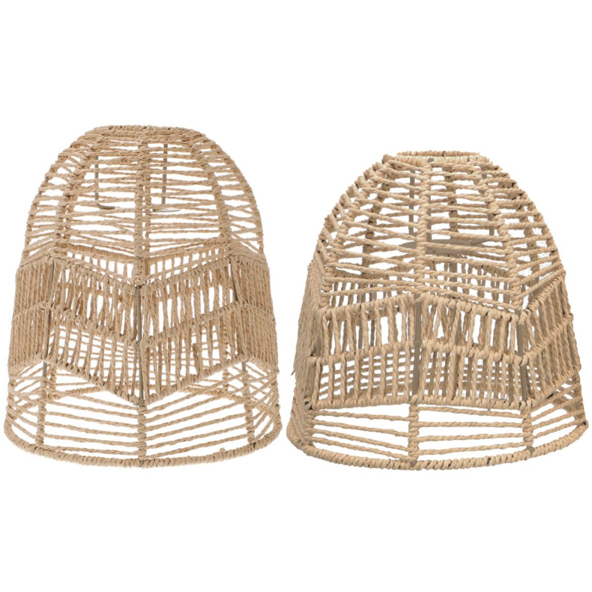 Paralume in Corda di Carta per Lampadario da Soffitto 2 Pezzi | Stile Cinese Semplice, Diffusione Luminosa Decorativa, Pratico da Usare, Copertura Creativa per Interni