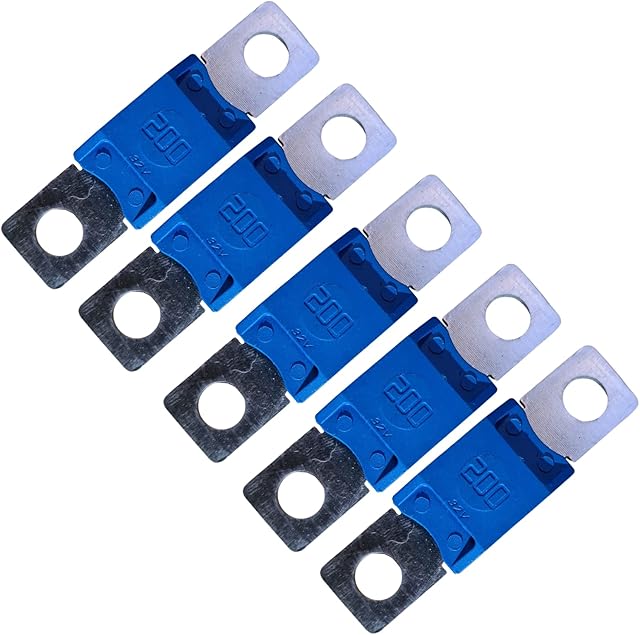 200 Amp Mega Fuse 5 Pack, Blue
