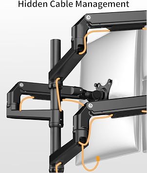 Ergounion Extension Arm Only for Ergounion Monitor Mounts, to Increase Arm Length, Perfect Upgrade for the E6/W6 Series Monitor Arm, Not Compatible with Other Brands Mount, Black