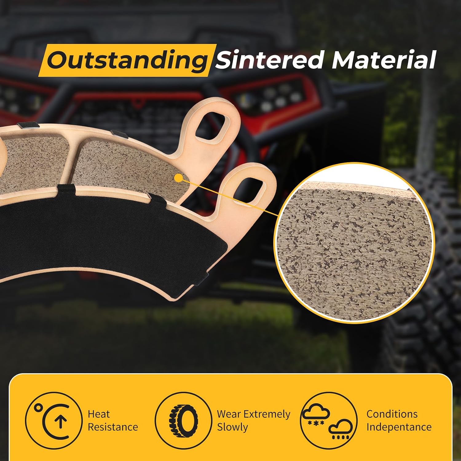 Front Rear Brake Pads Sintered 2205949 2206231 for Polaris RZR Turbo 2016-2021