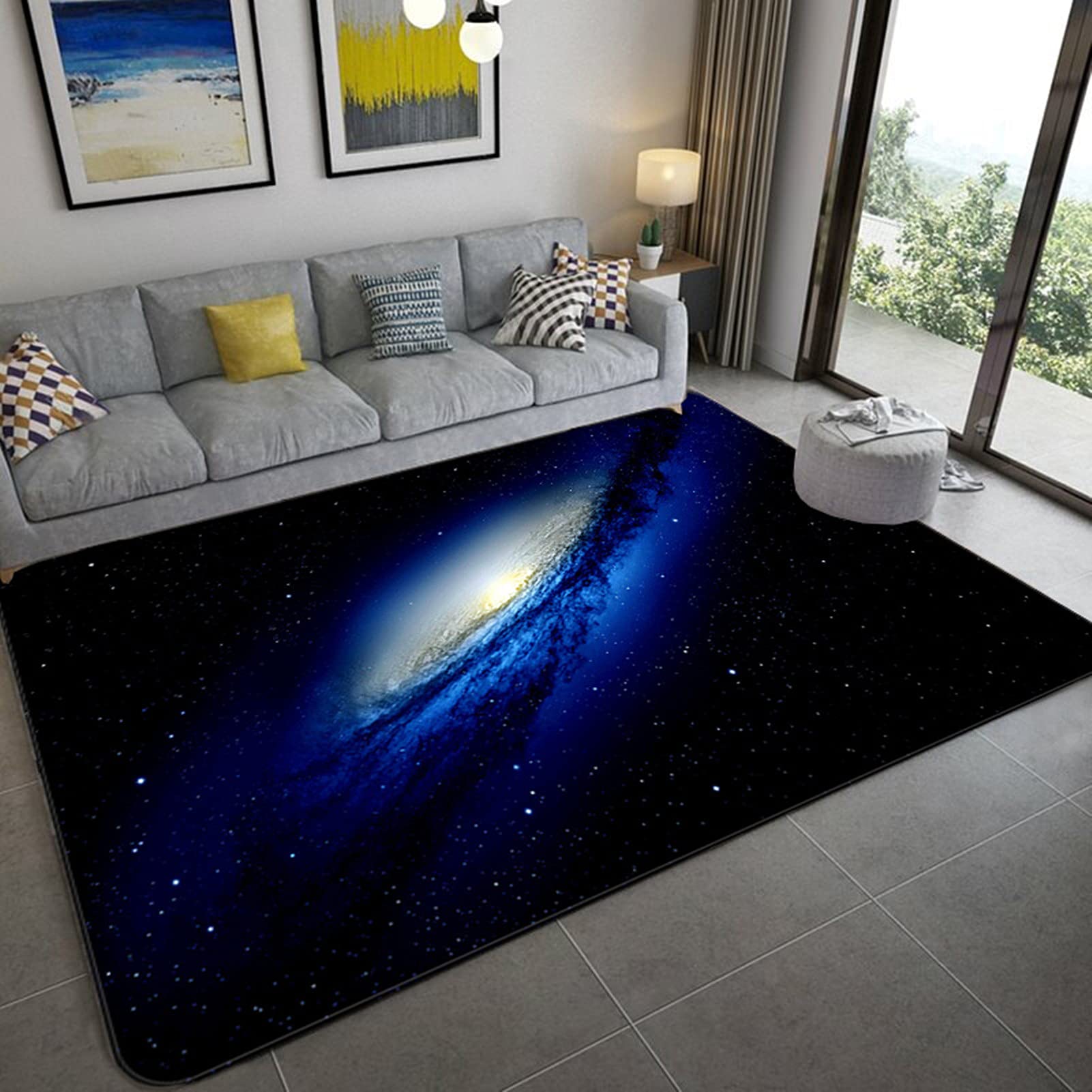 Stillshine. Tapis pour Enfants 3D Ciel Etoilé Univers Star Galaxie Tourbillon Tapis Salon Chambre Décoration Fille Garçon Adulte Moderne Antidérapant Tapis Rampant (Couleur 4,120×160 cm)