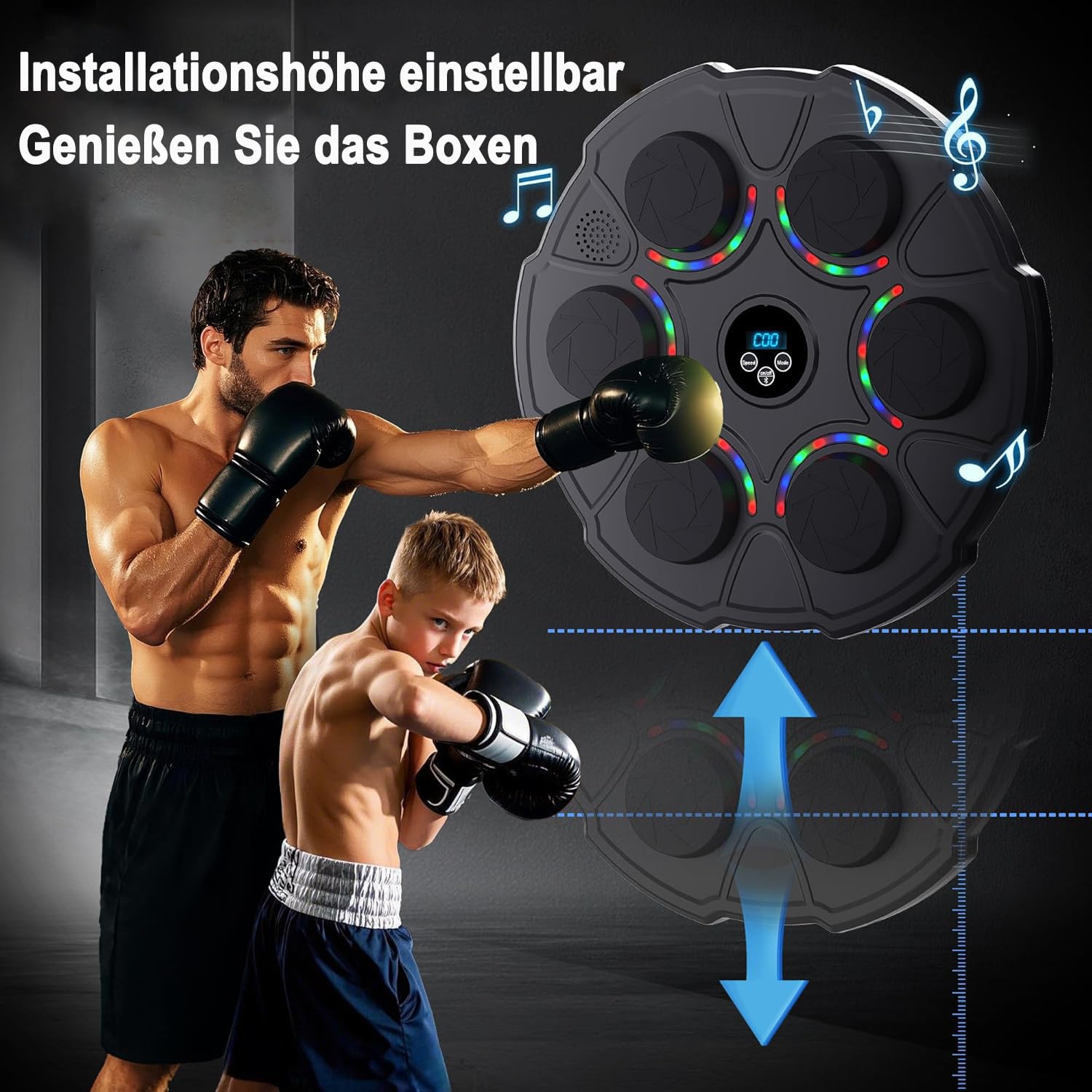 Music Boxing Machine,Elektronische Musik Boxmaschine mit Boxhandschuhen | Bluetooth Boxautomat mit 9 Geschwindigkeitsmodi und Zählmodus,Boxen Training Geschenk für Erwachsene und Kinder